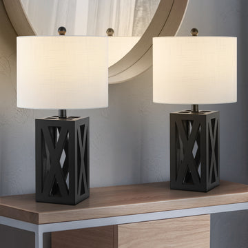 Stewart 21.5" Wood LED Table Lamp